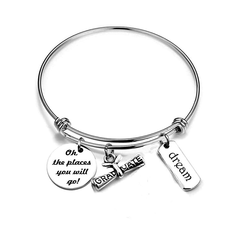 Pulsera de ensueño de placa redonda de carrete de acero inoxidable al por mayor